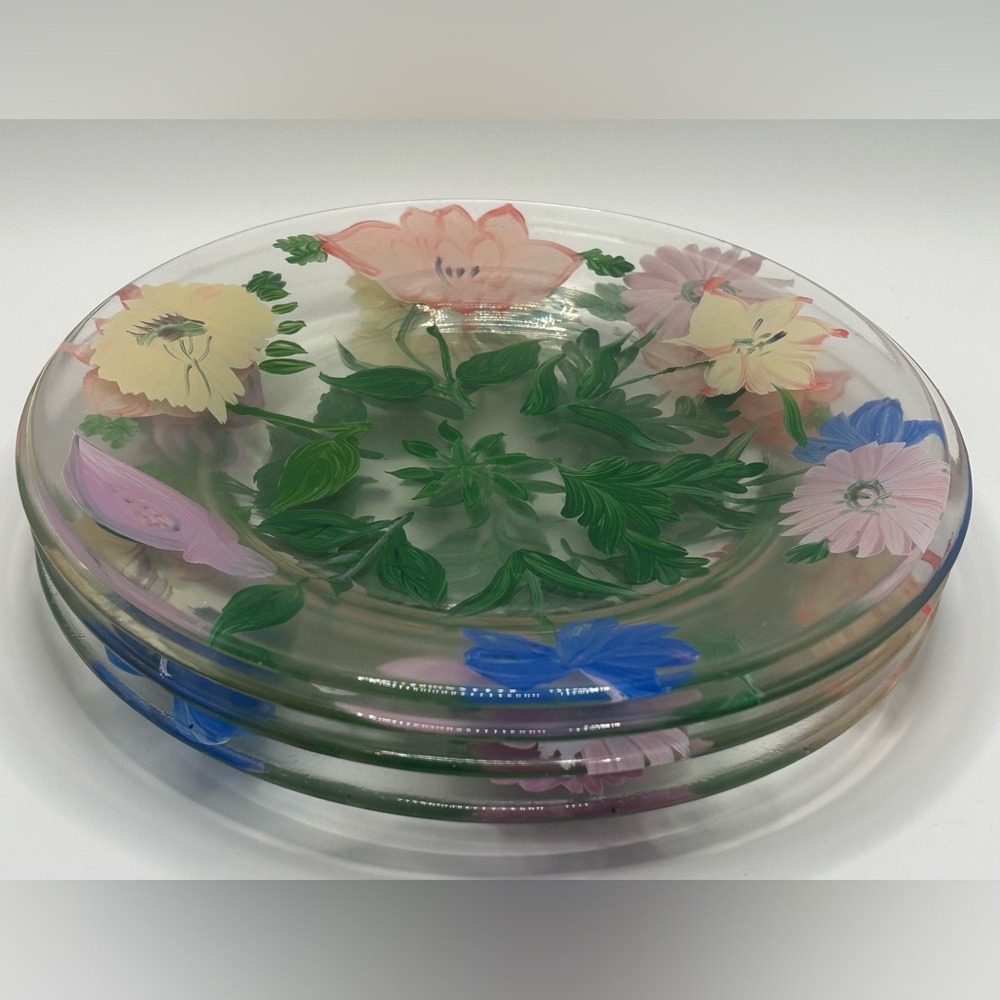 Vintage Royal Danube Glass Plates - Set of 4